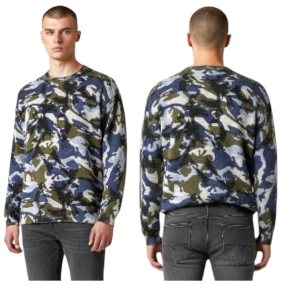Zadig & Voltaire Kennedy Camouflage Cashmere Sweater $478 MediumF292